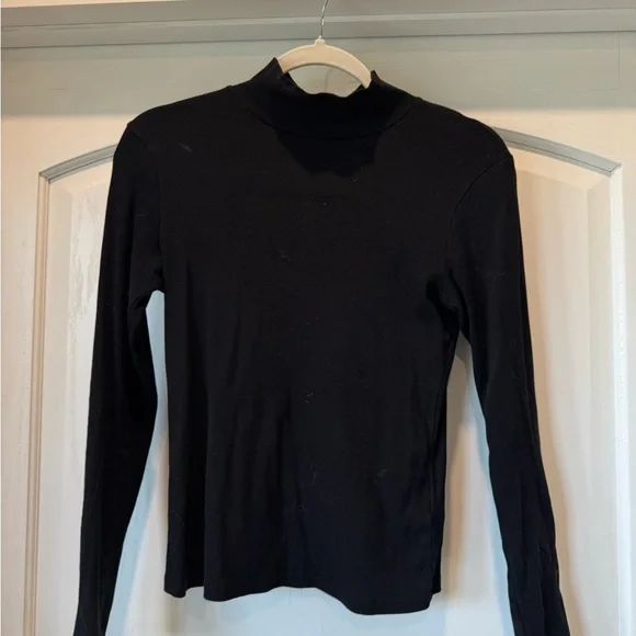 Black Women's Turtle Neck Top - Picture 3 of 4